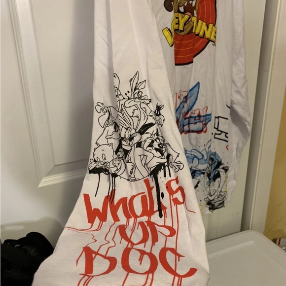 Warner Bros. Looney Tunes mens Sz L White Graphic‎ Tee - Picture 10 of 12